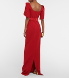Safiyaa Belted crêpe maxi dress