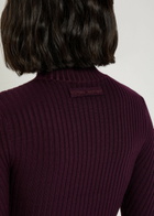 Victoria Beckham Ribbed Merino Wool top Burgundy