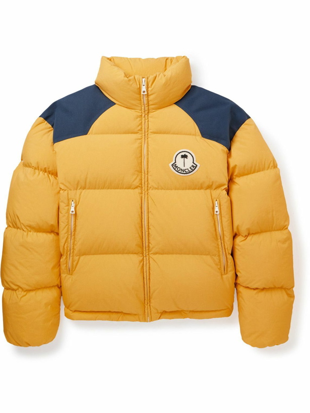 Photo: Moncler Genius - Palm Angels Nevis Logo-Appliquéd Quilted Shell Down Jacket - Yellow