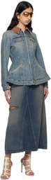 McQueen Blue Peplum Denim Jacket