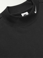 Nike - Stretch Cotton-Blend Jersey Mock-Neck T-Shirt - Black