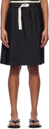 Jil Sander Black Belted Midi Skirt