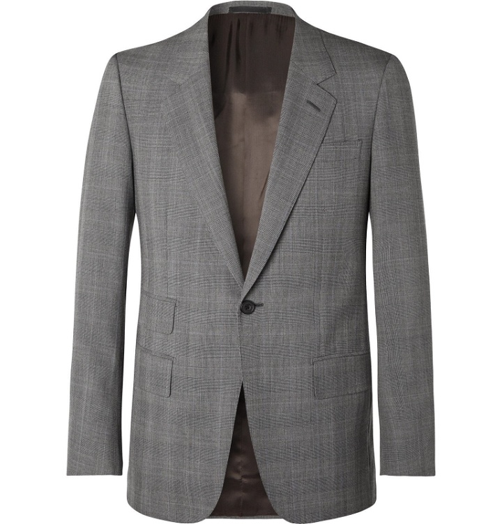 Photo: Kingsman - Grey Slim-Fit Prince of Wales Checked Wool Suit Jacket - Gray