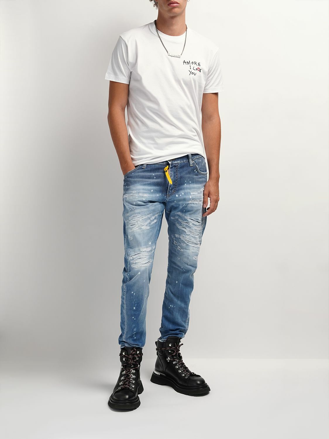 DSQUARED2 Sexy Twist Cotton Denim Jeans Dsquared2