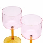 HAY Tint Wine Glass - Set of 2 in Pink/Yellow 