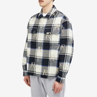 Represent Men's All Over Initial Flannel Shirt in Blue Check