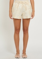 Simone Rocha Floral-jacquard Satin Shorts Cream