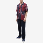 Needles Men's Kimono Jacquard Vacation Shirt in Red Arrow