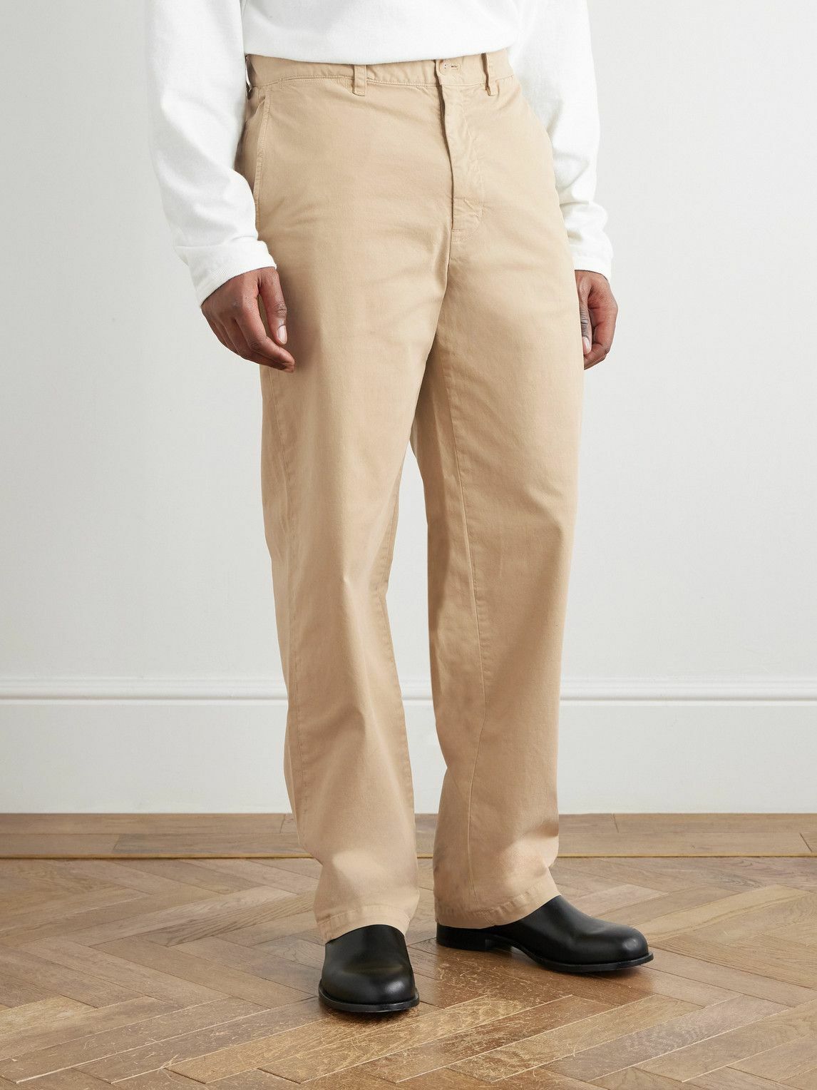Nili Lotan - Carsen Straight-Leg Cotton-Blend Twill Trousers - Neutrals