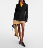 Loewe Asymmetric silk-trimmed cotton miniskirt