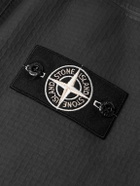 Stone Island - Logo-Appliquéd Padded Leather-Ripstop Hooded Jacket - Black