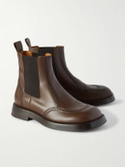 Alexander McQueen - Leather Brogue Chelsea Boots - Brown
