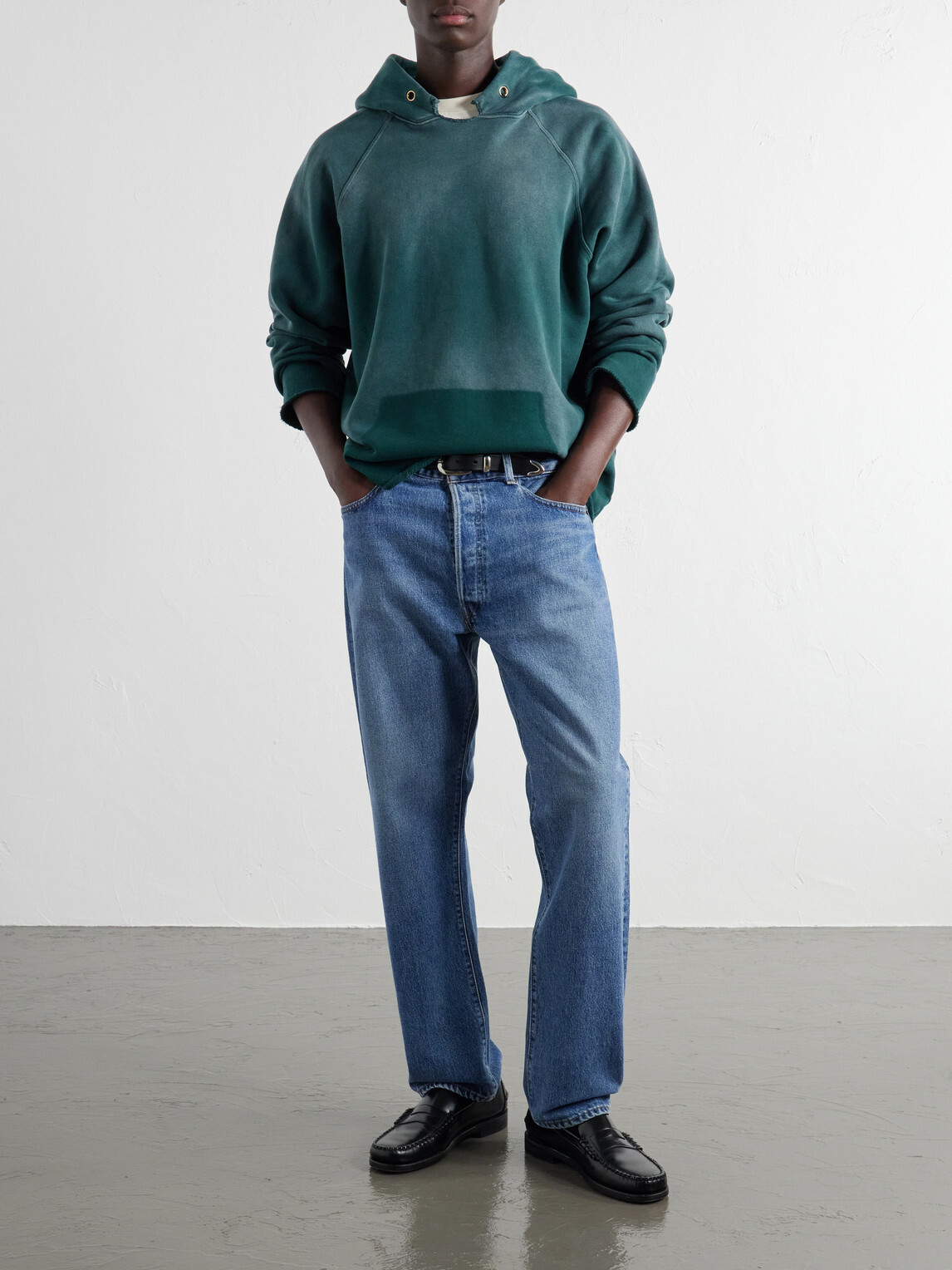 Les Tien - Cotton-Jersey Raglan Hoodie - Green