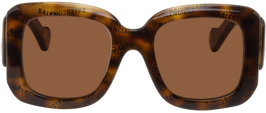 Balenciaga Brown Tortoiseshell Square Sunglasses Balenciaga Tortoiseshell Square Sunglasses Balenciaga main image 2