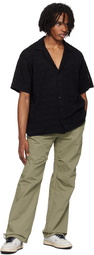 Represent Black Open Spread Collar Shirt