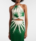 Cala de la Cruz Lodi printed halterneck linen crop top
