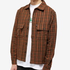 Pass~Port Men's Workers Flannel Overshirt in Chocolate