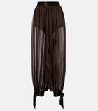 Xu Zhi Striped silk-blend wide-leg pants