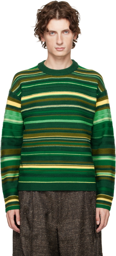 Photo: JW Anderson Green Multi Stripe Sweater