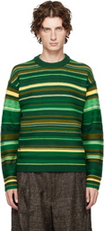 JW Anderson Green Multi Stripe Sweater