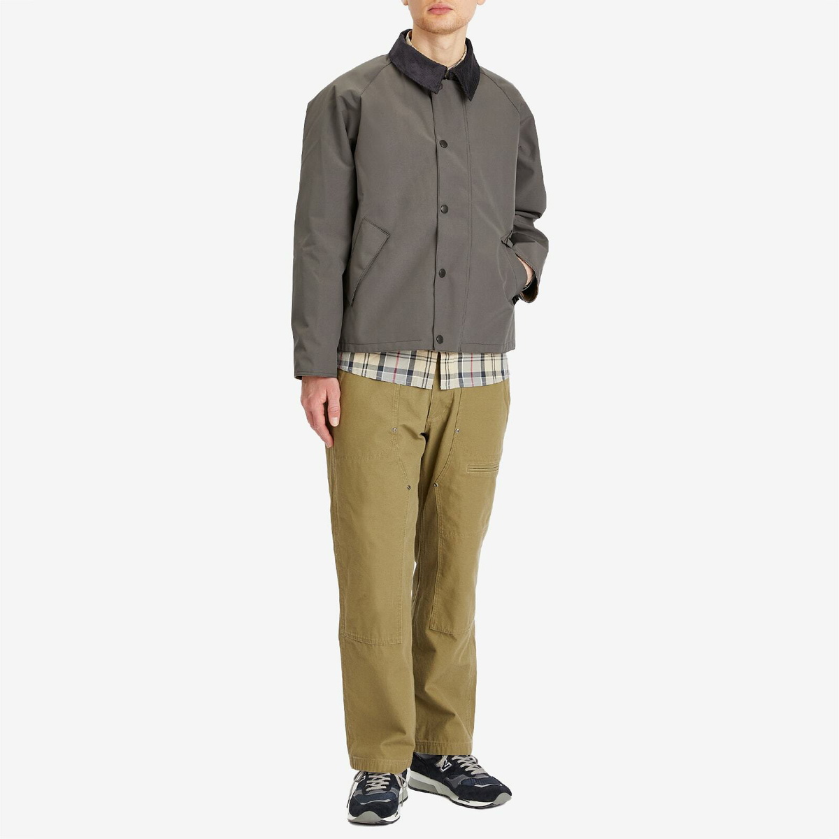 Barbour Men's OS Reversible Transporter Jacket in Ashpalt Grey Barbour