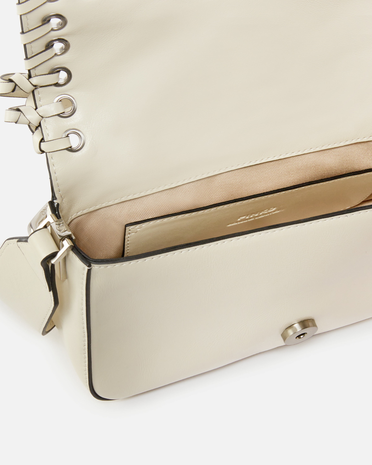 Pinko Soft Love Bag Slouchy Shoulder Bag With Fringes Silk White Brushed Silver