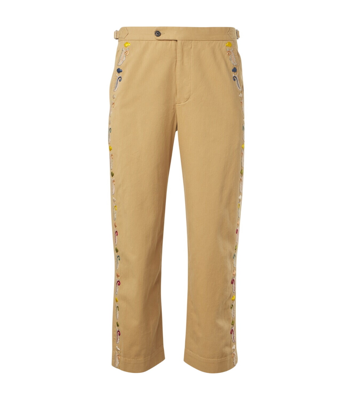 BODE Men's Cambridge Patch Pant in White/Multi Bode BODE Men's Cambridge Patch Pant in White/Multi Bode