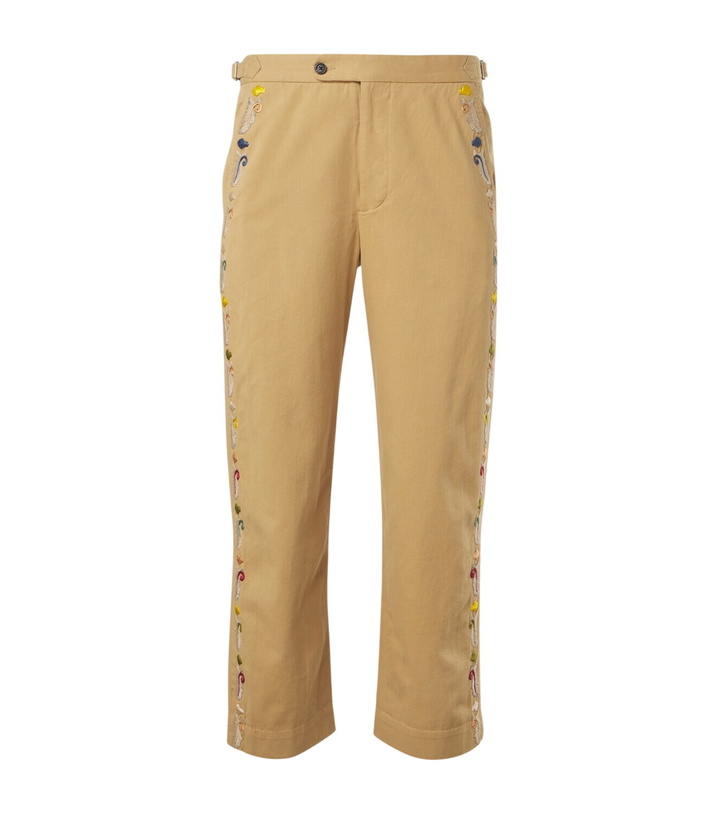 Photo: Bode Feather Runner cotton straight pants