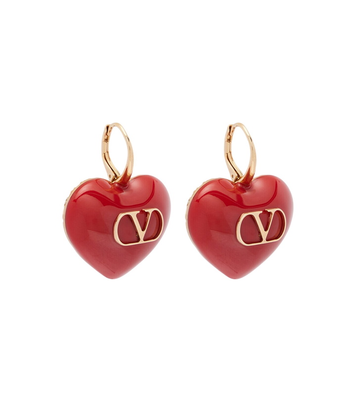 Photo: Valentino Cœur Royal VLogo enamel earrings