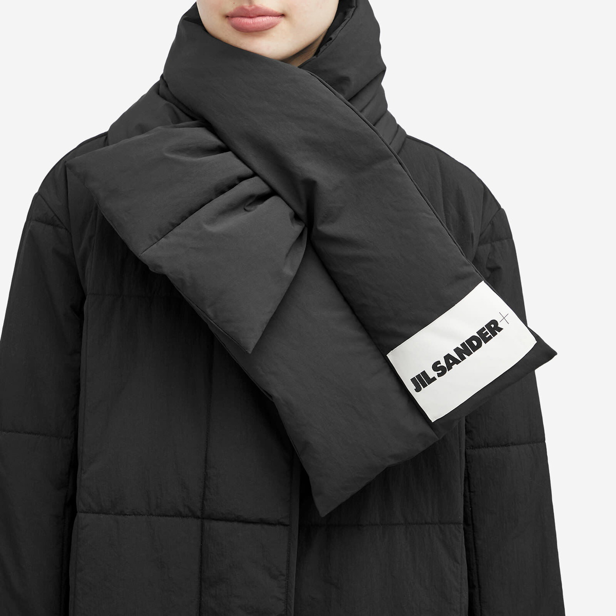小物 JIL SANDER DOWN SCARF 01 Jil Sander 01 Down Scarf in Black | FWRD