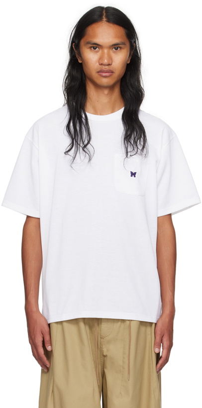 Photo: NEEDLES White Embroidered T-Shirt