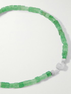 Miansai - Coda Rhodium-Plated Silver Aventurine Beaded Bracelet - Green