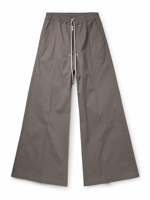 Photo: Rick Owens - Bea Wide-Leg Organic Cotton-Blend Poplin Drawstring Trousers - Brown