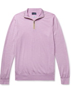 PETER MILLAR - Excursionist Contrast-Trimmed Merino Wool-Blend Half-Zip Sweater - Purple - M