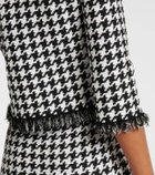 Alexander McQueen Houndstooth fringed jacquard cardigan
