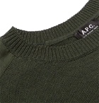A.P.C. - Ranger Panelled Egyptian Cotton Sweater - Green