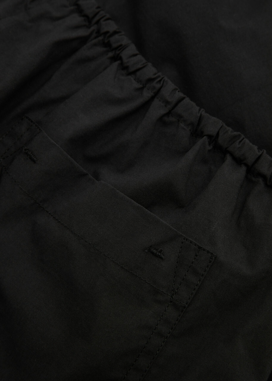 Matteau Wide-leg Cotton Trousers Black