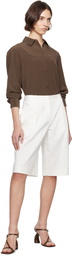 Matteau White Long Chino Shorts