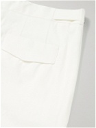 Ermenegildo Zegna - Straight-Leg Pleated Cotton-Twill Trousers - White