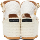 Stella McCartney Off-White & Beige Gaia Platform Espadrille Wedge Sandals