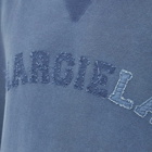 Maison Margiela Men's Distressed College Logo Crew Sweat in Blue