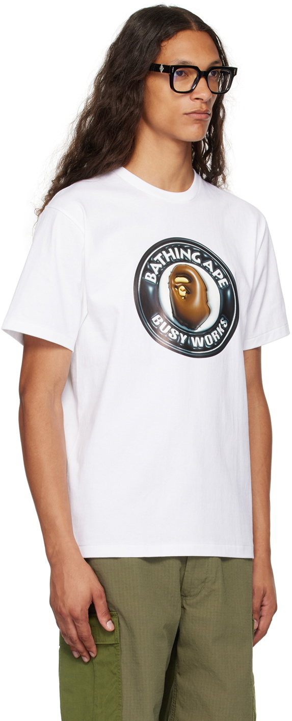 BAPE White 3D 'Busy Works' T-Shirt A Bathing Ape