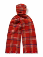 BODE - Gable Checked Fringed Wool Scarf