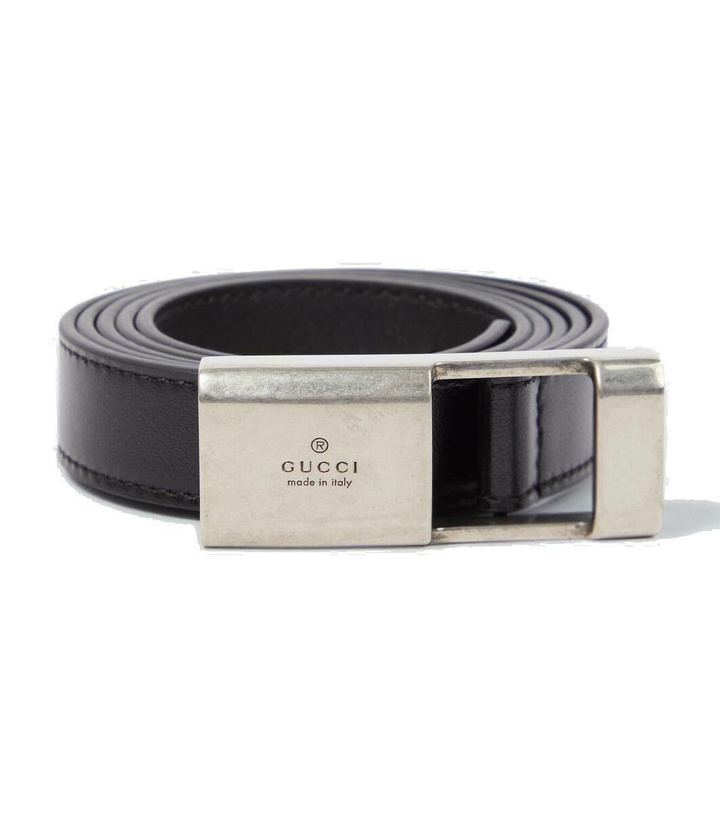 Photo: Gucci Logo leather belt