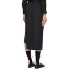 Comme des Garcons Comme des Garcons Navy Wool Asymmetric Skirt