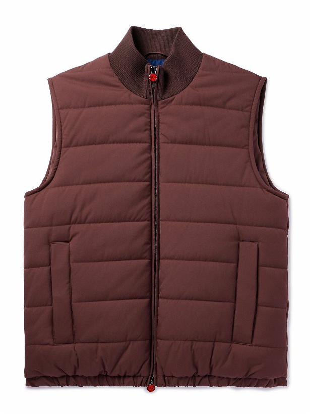 Photo: Kiton - Padded Quilted Twill Gilet - Red