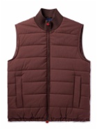 Kiton - Padded Quilted Twill Gilet - Red