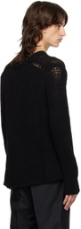 Comme des Garçons Homme Deux Black Open Knit Sweater