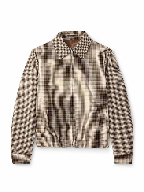 Photo: Incotex - Checked Wool Blouson Jacket - Neutrals