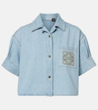Loewe Paula's Ibiza Anagram cropped denim shirt